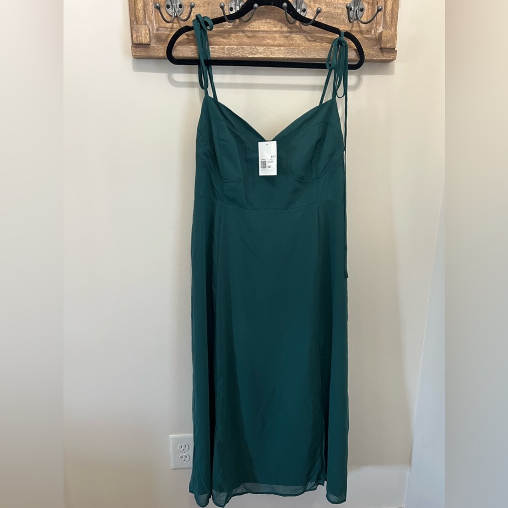 Forever21 plus tie strap midi dress 2x